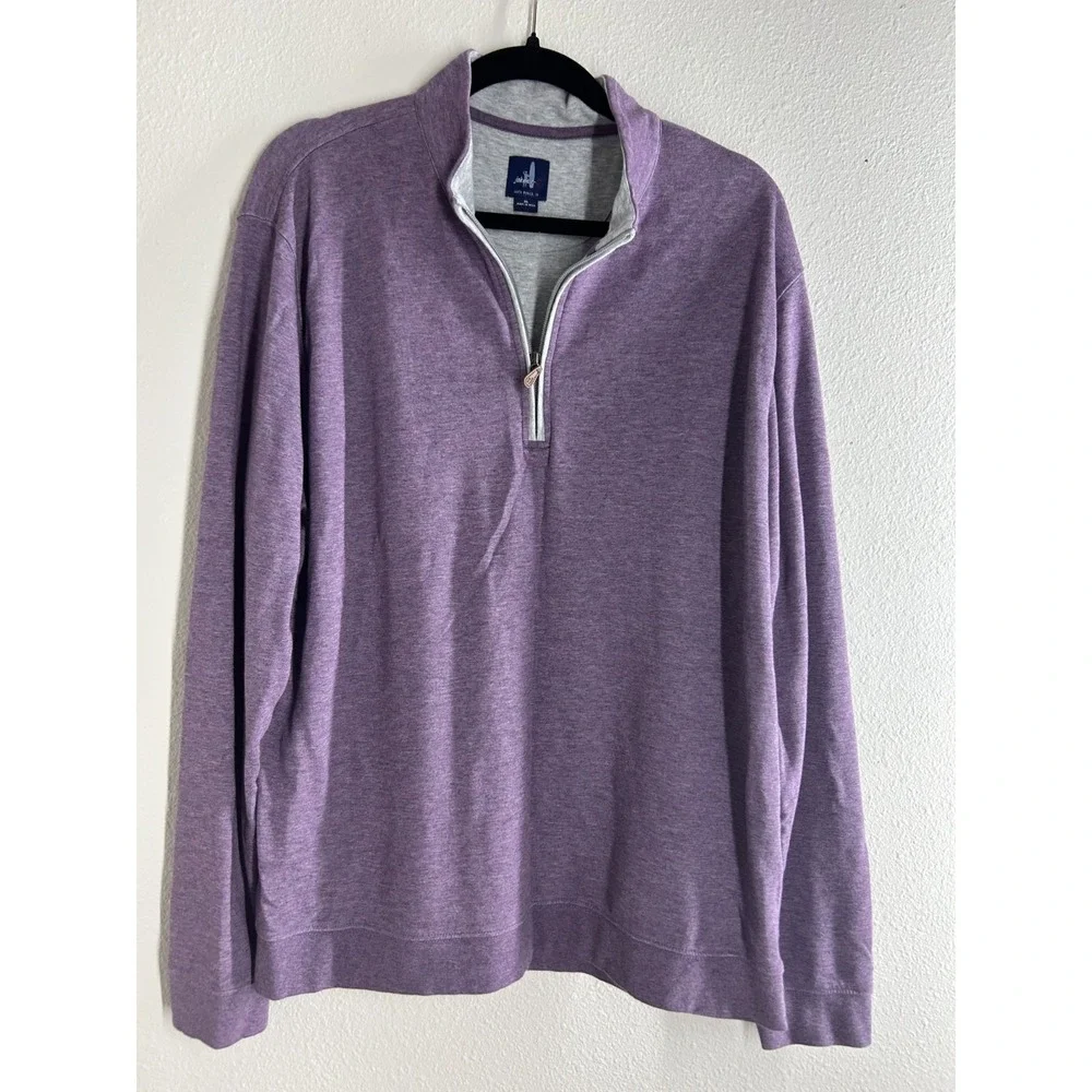 Johnnie-O 1/4 Zip Men's Sully Golf Performance Pullover Heather Purple XL